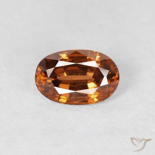 0.72ct Naturale Arancione scuro Zircone, Ovale, VS