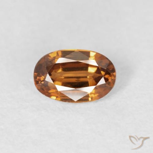 Zircone Arancio Medio naturale da 0.74 ct, Ovale, VS