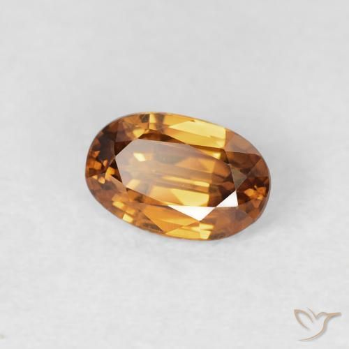 Zircone Arancio Medio naturale da 0.74 ct, Ovale, VS