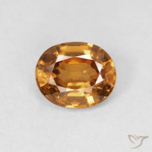 0.94ct Naturale Marrone arancio Zircone, Ovale, VVS-VS