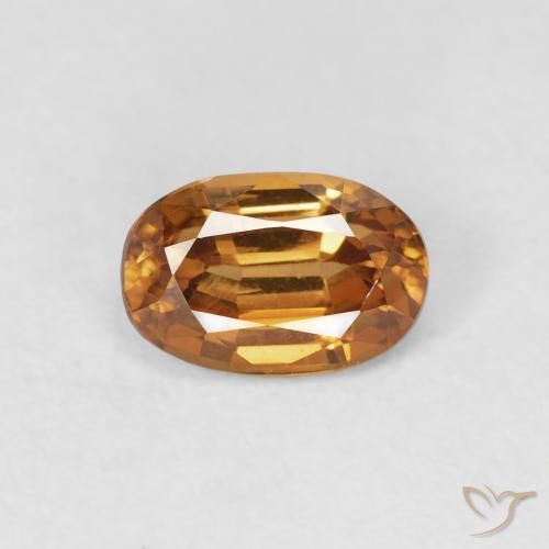 0.89ct Naturale Arancio Medio Zircone, Ovale, VVS-VS