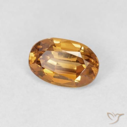 Zircone Arancio Medio naturale da 0.89 ct, Ovale, VVS-VS