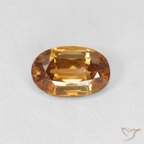 Zircone Arancio Medio naturale da 0.73 ct, Ovale, VVS-VS
