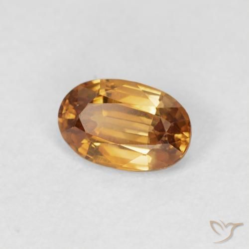 Zircone Arancio Medio naturale da 0.73 ct, Ovale, VVS-VS