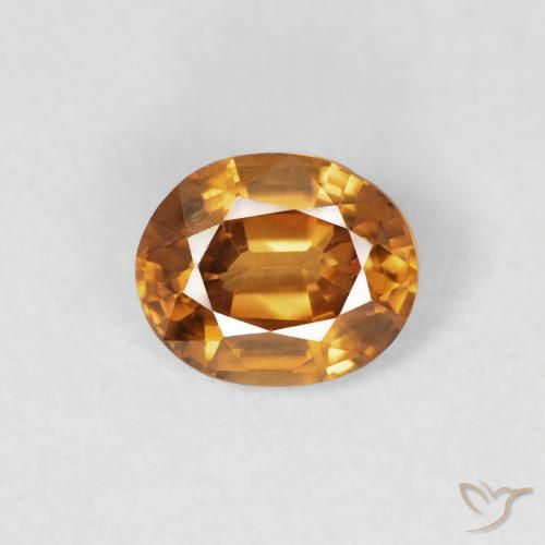 0.82ct Naturale Arancio Terra Zircone, Ovale, VS
