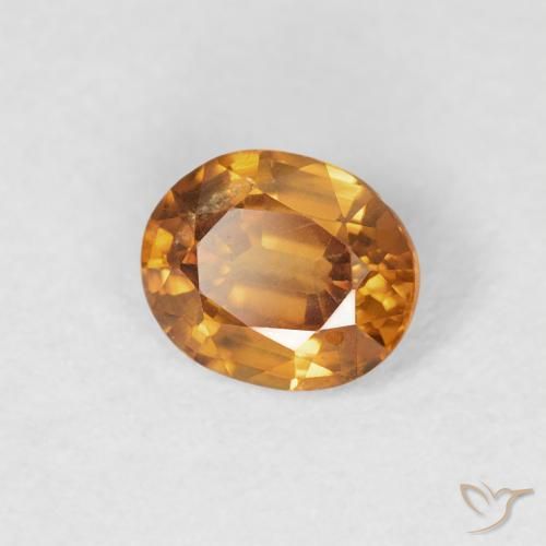 Zircone Arancio Terra naturale da 0.82 ct, Ovale, VS