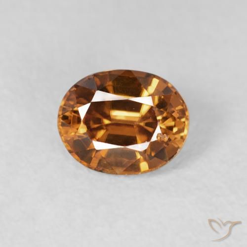 0.99ct Naturale Arancio Medio Zircone, Ovale, VS