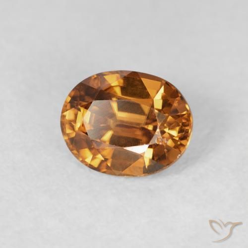 Zircone Arancio Medio naturale da 0.99 ct, Ovale, VS