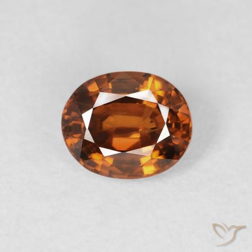 1.04ct Naturale Medium Dark-Orange Zircone, Ovale, VS