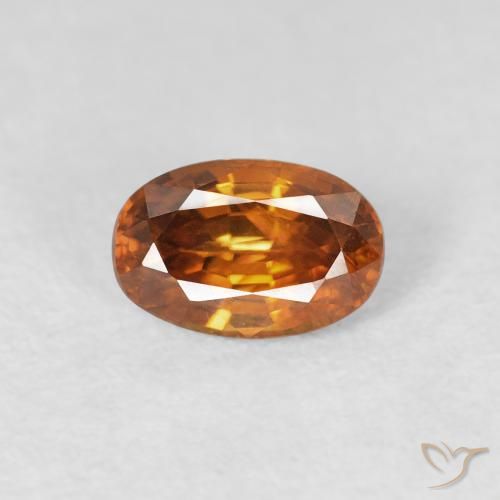 0.80ct Naturale Medium Dark-Orange Zircone, Ovale, VS