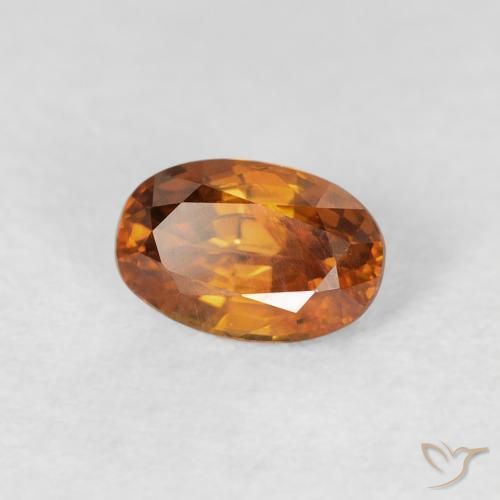 Zircone Medium Dark-Orange naturale da 0.80 ct, Ovale, VS