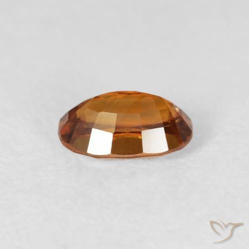 Zircone Medium Dark-Orange naturale da 0.80 ct, Ovale, VS