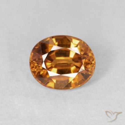 1.09ct Naturale Arancione scuro Zircone, Ovale, VS
