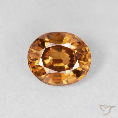 1.03ct Naturale Arancio ruggine Zircone, Ovale, VS