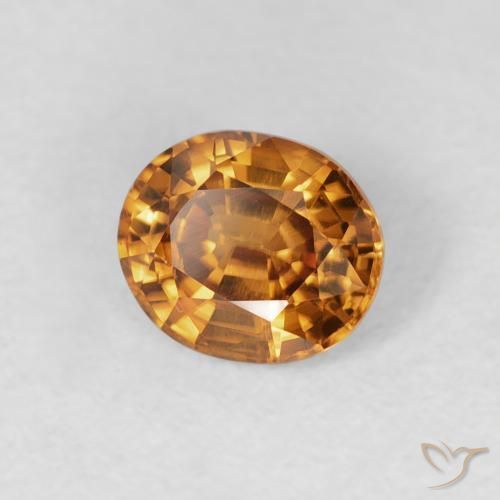 Zircone Arancio ruggine naturale da 1.03 ct, Ovale, VS
