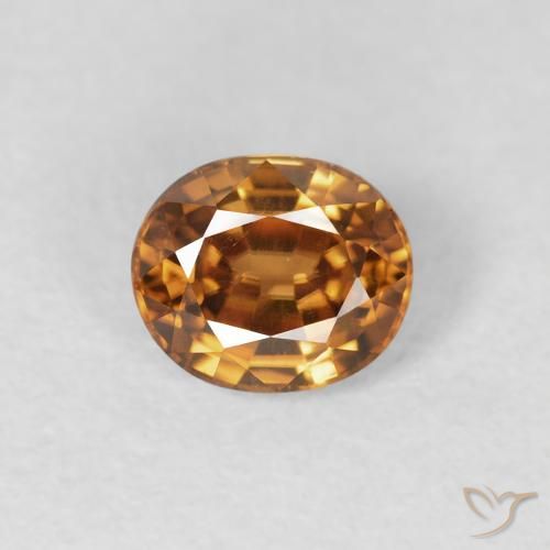 Zircone Arancio Medio naturale da 0.94 ct, Ovale, VS