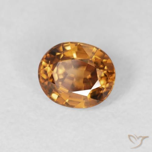 Zircone Arancio Medio naturale da 0.94 ct, Ovale, VS