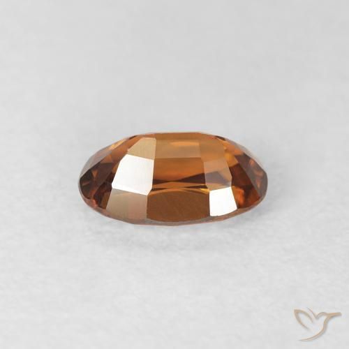 Zircone Arancione scuro naturale da 0.77 ct, Ovale, VVS