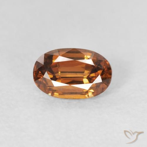 0.79ct Naturale Arancio Terra Zircone, Ovale, VVS