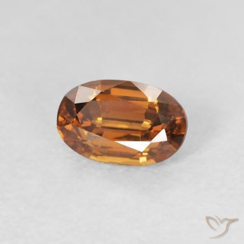 Zircone Arancio Terra naturale da 0.79 ct, Ovale, VVS