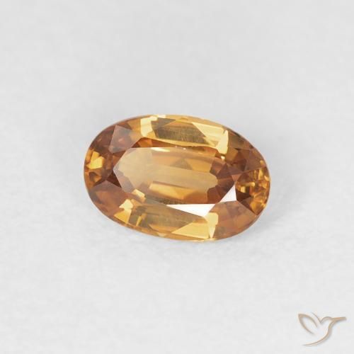 Zircone Arancio Medio naturale da 0.67 ct, Ovale, VVS