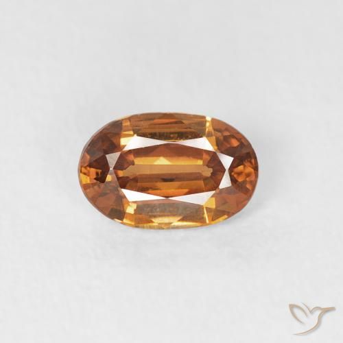 0.66ct Naturale Arancio Medio Zircone, Ovale, VVS