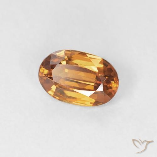 Zircone Arancio Medio naturale da 0.66 ct, Ovale, VVS