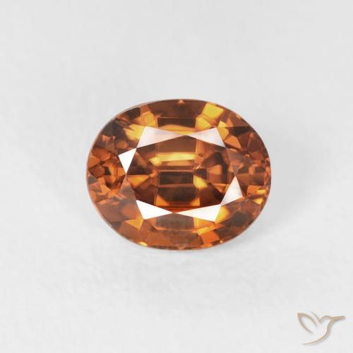 1.08ct Naturale Arancio Terra Zircone, Ovale, VVS