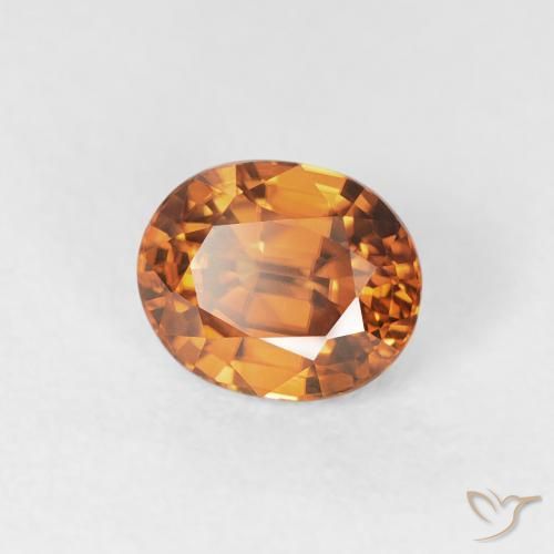 Zircone Arancio Terra naturale da 1.08 ct, Ovale, VVS