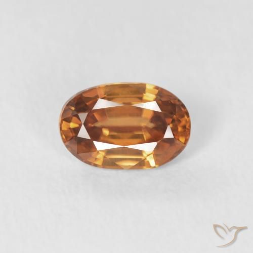 0.68ct Naturale Arancione scuro Zircone, Ovale, VVS