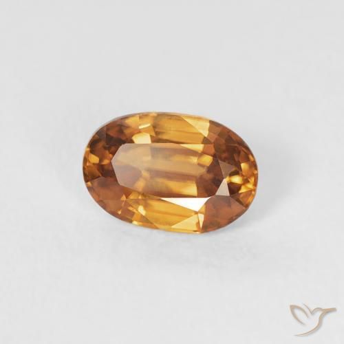 Zircone Arancione scuro naturale da 0.68 ct, Ovale, VVS