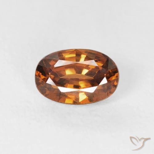 0.87ct Naturale Arancio Medio Zircone, Ovale, VVS