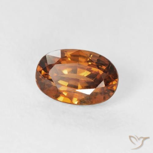 Zircone Arancio Medio naturale da 0.87 ct, Ovale, VVS