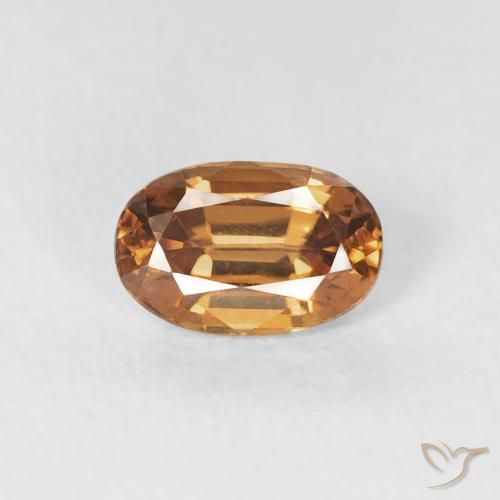 0.76ct Naturale Arancio ruggine Zircone, Ovale, VVS