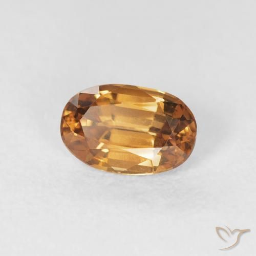 Zircone Arancio ruggine naturale da 0.76 ct, Ovale, VVS