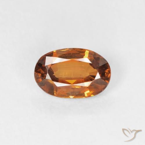 0.68ct Naturale Arancione scuro Zircone, Ovale, VVS