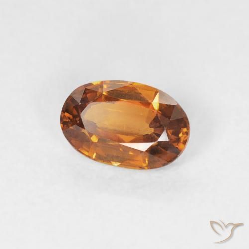 Zircone Arancione scuro naturale da 0.68 ct, Ovale, VVS