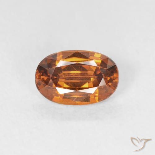0.78ct Naturale Arancio Medio Zircone, Ovale, VVS