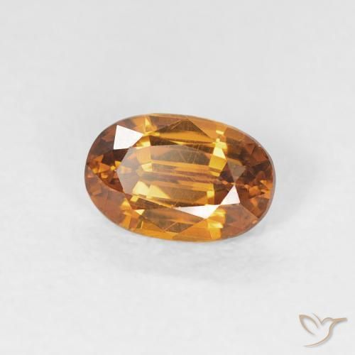 Zircone Arancio Medio naturale da 0.78 ct, Ovale, VVS