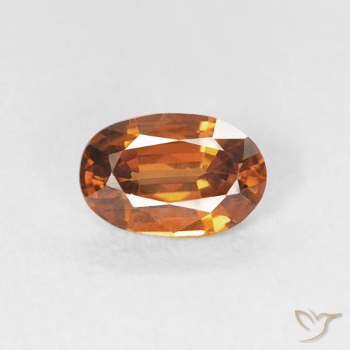 0.73ct Naturale Marrone arancio Zircone, Ovale, VVS