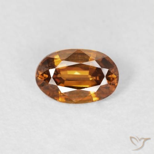 0.69ct Naturale Marrone arancio Zircone, Ovale, VVS-VS