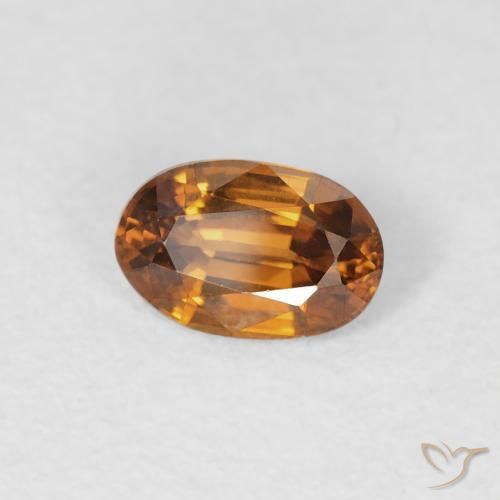 Zircone Marrone arancio naturale da 0.69 ct, Ovale, VVS-VS