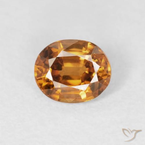 0.96ct Naturale Marrone arancio Zircone, Ovale, VVS-VS