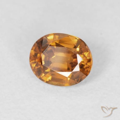 Zircone Marrone arancio naturale da 0.96 ct, Ovale, VVS-VS