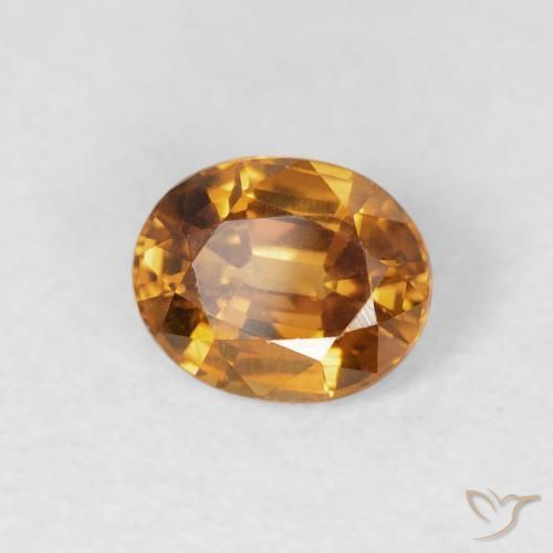 Zircone Arancio Medio naturale da 1.00 ct, Ovale, VVS-VS