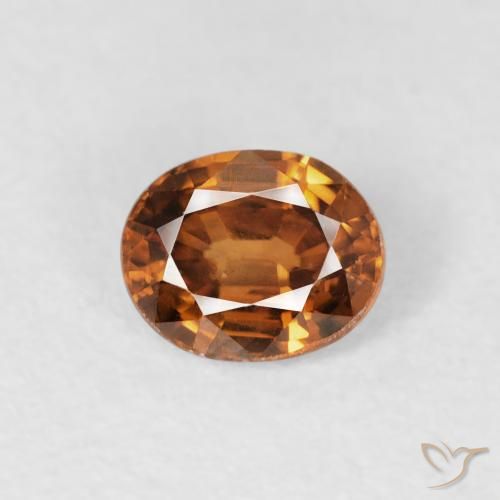 0.88ct Naturale Arancio Medio Zircone, Ovale, VS