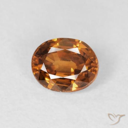 Zircone Arancio Medio naturale da 0.88 ct, Ovale, VS