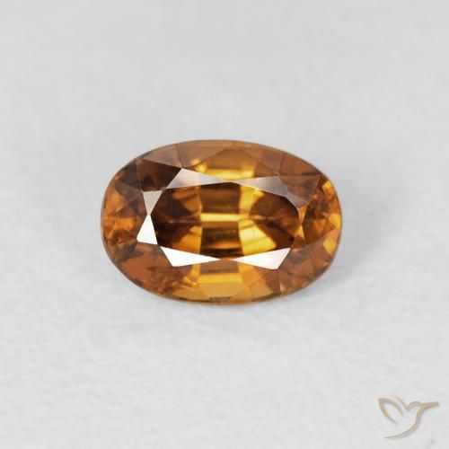 0.84ct Naturale Marrone arancio Zircone, Ovale, VS