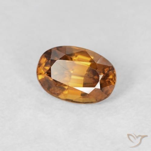 Zircone Marrone arancio naturale da 0.84 ct, Ovale, VS