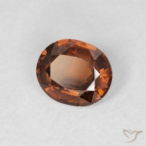 Zircone Arancio Medio naturale da 0.83 ct, Ovale, VS
